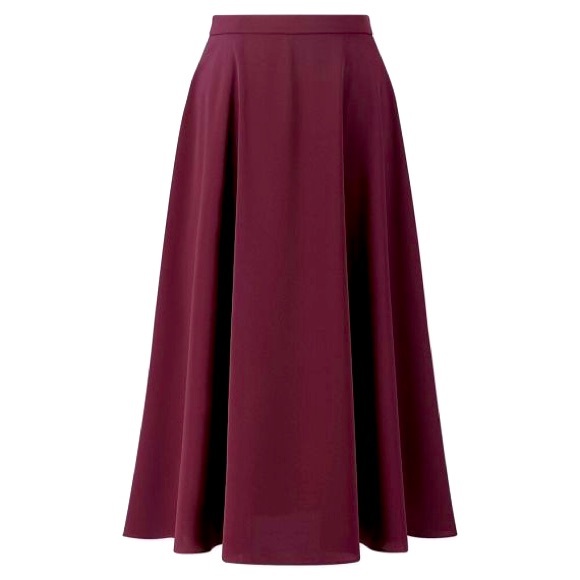 Uniqlo Dresses & Skirts - Uniqlo Maroon Circular Drape Skirt